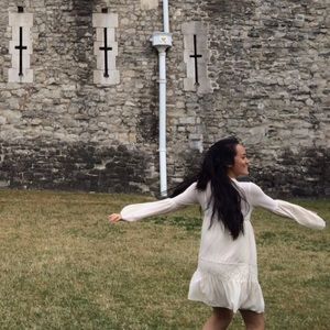 Boho style long sleeve dress